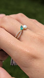 Natural emerald and diamond ring 14k yellow gold