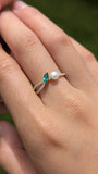Natural emerald and diamond ring 14k yellow gold