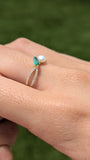 Natural emerald and diamond ring 14k yellow gold