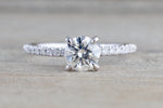 14kt White Gold EGL Certified Diamond Ring Under Halo