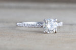 14kt White Gold EGL Certified Diamond Ring Under Halo