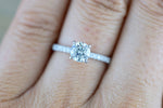 14kt White Gold EGL Certified Diamond Ring Under Halo
