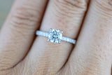 14kt White Gold EGL Certified Diamond Ring Under Halo