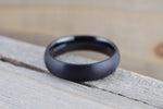 Tungsten Carbide 6mm Domed Brushed Matted Finish Men's Ring