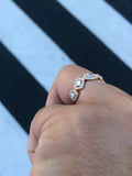 Pear and Baguette Halo Diamond Band Ring