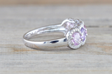 Multi Colored Sapphire 5 Gemstone Diamond Halo Ring ASPBR010068