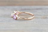 Multi Colored Sapphire 3 Gemstone Ring Band B10075