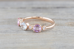 Multi Colored Sapphire 3 Gemstone Ring Band B10075