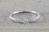 Pear Shape Design Dainty Diamond Band FR01006