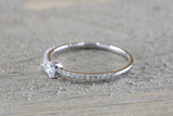Pear Shape Design Dainty Diamond Band FR01006