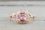 18k Gold Unheated Natural Pink Peach Sapphire Ring ASPER1430024