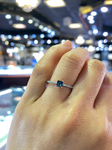 Square Blue Sapphire And Diamond Ring FR01007