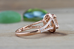 Ava Morganite Oval Cut Halo Ring