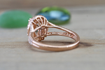 Ava Morganite Oval Cut Halo Ring