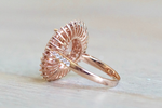 13x11mm Oval Morganite 14k Rose Gold Diamond Double Halo