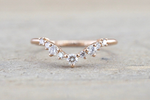 Gold Diamond Curved Crown Staggered Shadow Ring ASPBR010038
