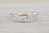 Gold Diamond Curved Crown Staggered Shadow Ring ASPBR010038
