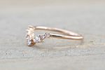 Gold Diamond Curved Crown Staggered Shadow Ring ASPBR010038