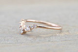 Gold Diamond Curved Crown Staggered Shadow Ring ASPBR010038