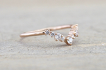 Gold Diamond Curved Crown Staggered Shadow Ring ASPBR010038