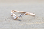 Gold Diamond Curved Crown Staggered Shadow Ring ASPBR010038