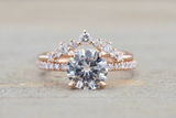 Gold Diamond Curved Crown Staggered Shadow Ring ASPBR010038