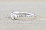 Gold Diamond Curved Crown 3 Stone Shadow Ring ASPBR010055