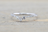Gold Diamond Curved Crown 3 Stone Shadow Ring ASPBR010055