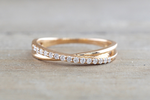 Diamond Twist Gold Diamond Cross Over Band ASPBR010057