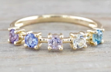 Multi Colored Sapphire 5 Gemstone Ring ASPBR010062