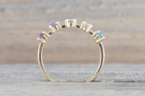 Multi Colored Sapphire 5 Gemstone Ring ASPBR010062
