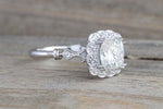 Clovis 6.5mm Charles Colvard Forever Brilliant Cushion Moissanite 14k Gold Ring M3078
