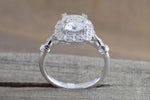 Clovis 6.5mm Charles Colvard Forever Brilliant Cushion Moissanite 14k Gold Ring M3078