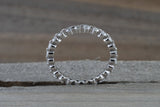 14k White Gold Thin Diamond Eternity Double Prong Invisible Ring Single Prong Wedding Band
