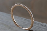 Gold 1mm Diamond Ring Band Stack Dainty B10074
