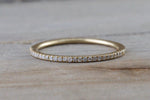 Gold 1mm Diamond Ring Band Stack Dainty B10074