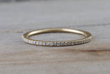 Gold 1mm Diamond Ring Band Stack Dainty B10074