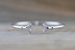 18k White Gold Open Cuff Tulip Floral Micro Pave Diamond Twistable Bangle Dainty Size