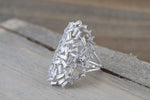 18kt White Gold Baguette Diamond Fancy Art Deco Design Pattern Ring Vintage Inspired