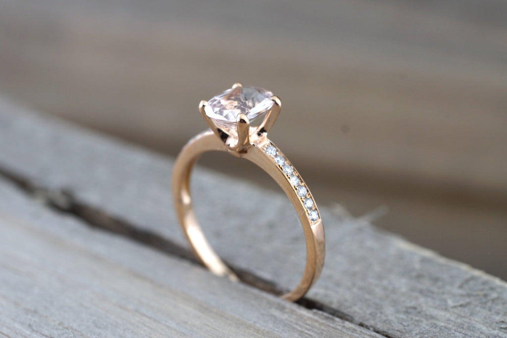 18k rose gold diamond ring Outlet