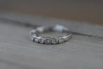 14K White Gold Art Deco Diamond Wedding Milgrain Etching Vintage Classic Ring