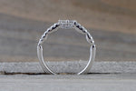 18kt White Gold Round Brilliant And Baguette Cut Diamond Ring Engagement Wedding Band Promise Fashion Design