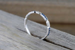 14k White Gold Blue Sapphire And Diamond Pave Stackable Ring
