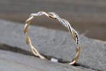 Gold Round Diamond Rope Twist Twined Vine Engagement Pave Ring ASPBR010009