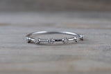 14kt White Gold Diamond Vine Large Ring Crown Vintage Design Rope Classic Milgrain Infinity Bezel Band