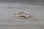 14k Rose Gold Diamond Pave Polished Stackable Ring Band Promise Anniversary Fashion Rope Twist Open Curve