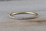 Gold 1mm Diamond Ring Band Stack Dainty B10074