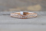 Curve Groove V 3D Pave Diamond Band B10005