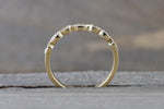 14k Yellow Gold Dainty Diamond Milgrain Band Wedding Anniversary Love Ring Band Vintage Thin