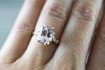 14k Gold 10x8mm Oval Morganite Art Deco Diamonds Ring ASPER1430027
